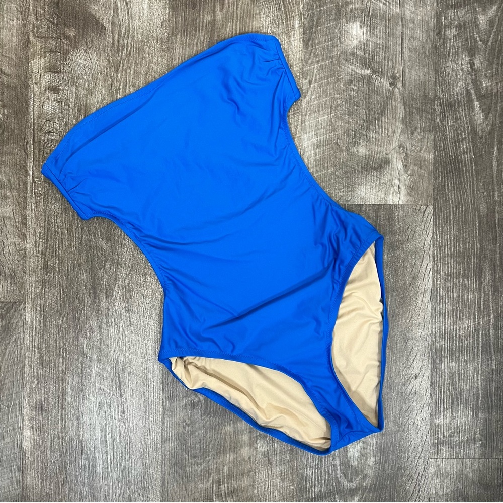J.Crew Royal Blue Strapless Cut Out One Piece Swimsuit